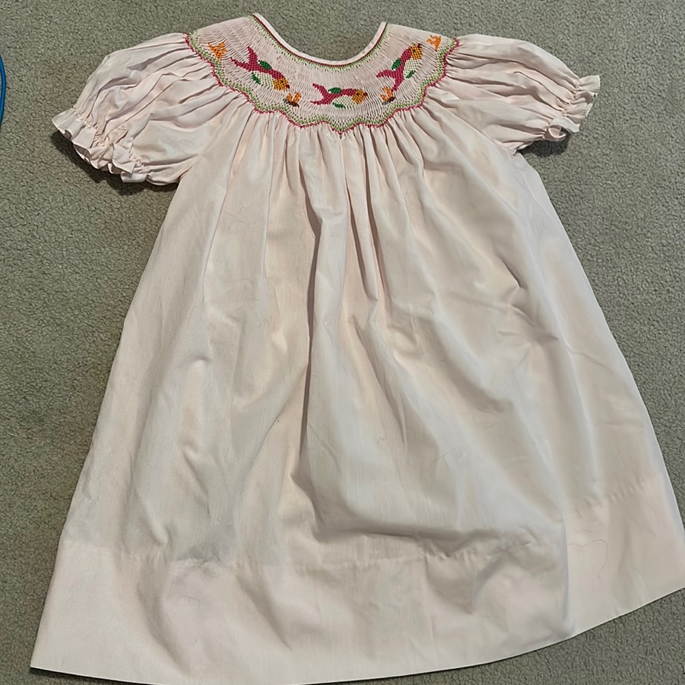 Smocked Embroidered Fish Dress